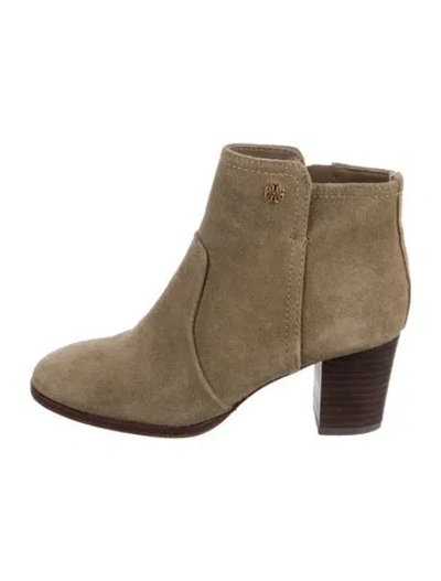 Pre-owned Tory Burch Suede Boots In Green