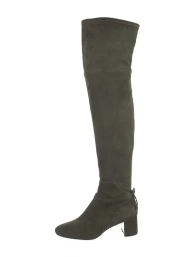 Pre-owned Tory Burch Suede Boots In Green