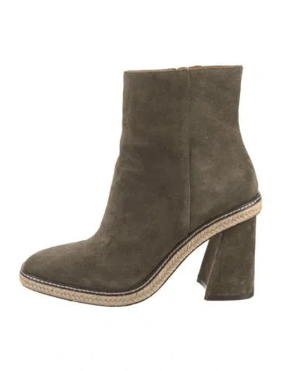 Pre-owned Tory Burch Suede Boots In Green