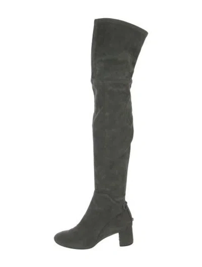 Pre-owned Tory Burch Suede Boots In Green