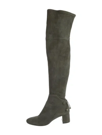 Pre-owned Tory Burch Suede Boots In Green