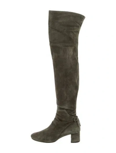 Pre-owned Tory Burch Suede Boots In Green