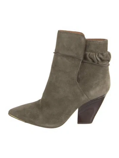 Pre-owned Tory Burch Suede Boots In Green