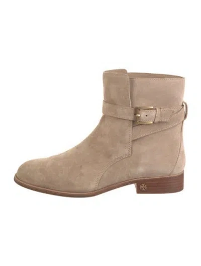 Pre-owned Tory Burch Suede Boots In Neutral
