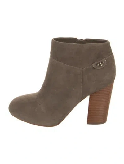 Pre-owned Tory Burch Suede Boots In Neutral