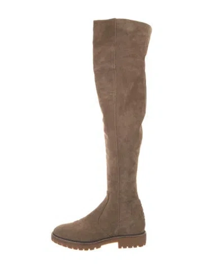 Pre-owned Tory Burch Suede Boots In Neutral