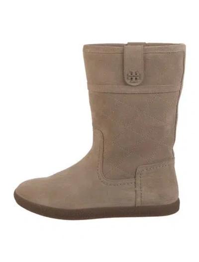 Pre-owned Tory Burch Suede Boots In Neutral