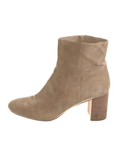 Pre-owned Tory Burch Suede Boots In Neutral