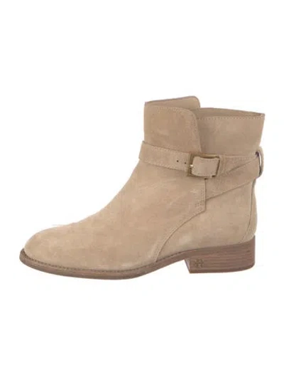 Pre-owned Tory Burch Suede Boots In Neutral