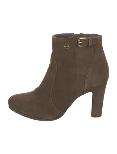 Pre-owned Tory Burch Suede Boots In Neutrals