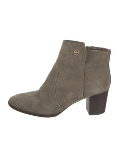 Pre-owned Tory Burch Suede Boots In Neutrals