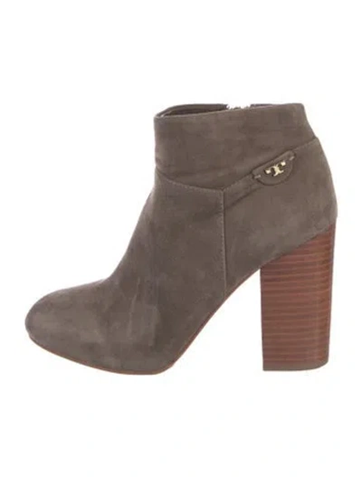 Pre-owned Tory Burch Suede Boots In Neutrals