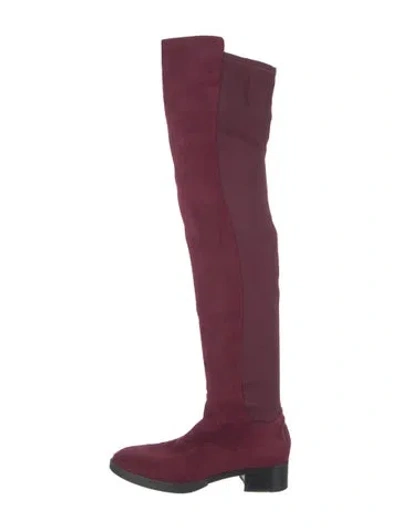 Pre-owned Tory Burch Suede Boots In Purple