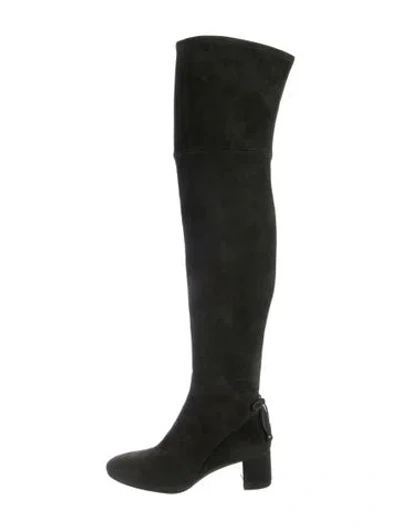 Pre-owned Tory Burch Suede Boots W/ Tags In Green