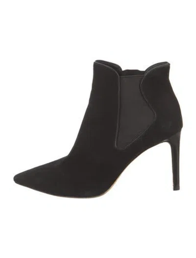 Pre-owned Tory Burch Suede Chelsea Boots In Black