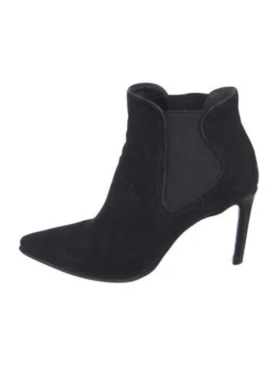 Pre-owned Tory Burch Suede Chelsea Boots In Black