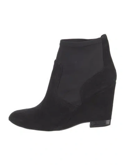 Pre-owned Tory Burch Suede Chelsea Boots In Black