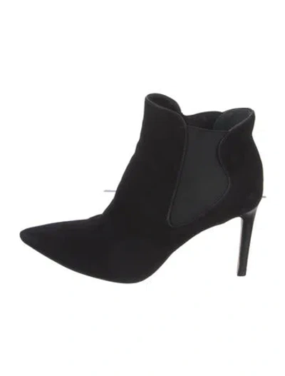 Pre-owned Tory Burch Suede Chelsea Boots In Black