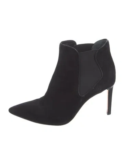 Pre-owned Tory Burch Suede Chelsea Boots In Black