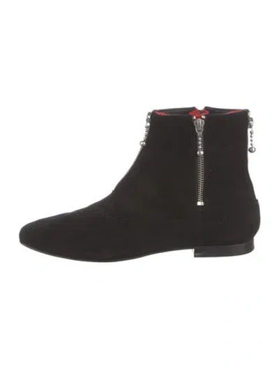 Pre-owned Tory Burch Suede Chelsea Boots In Black