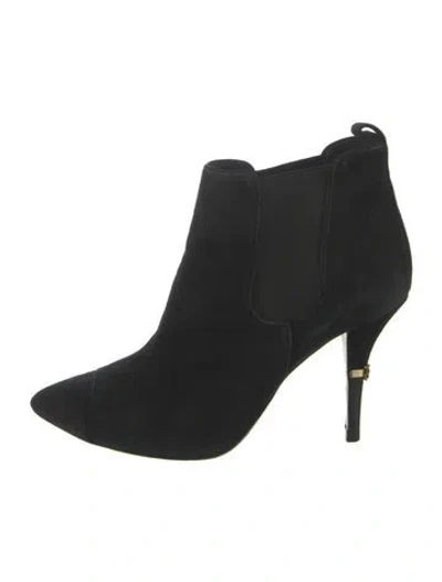 Pre-owned Tory Burch Suede Chelsea Boots In Black