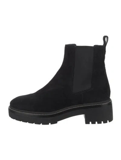 Pre-owned Tory Burch Suede Chelsea Boots In Black