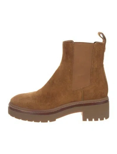Pre-owned Tory Burch Suede Chelsea Boots In Brown