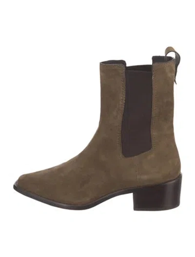 Pre-owned Tory Burch Suede Chelsea Boots In Brown