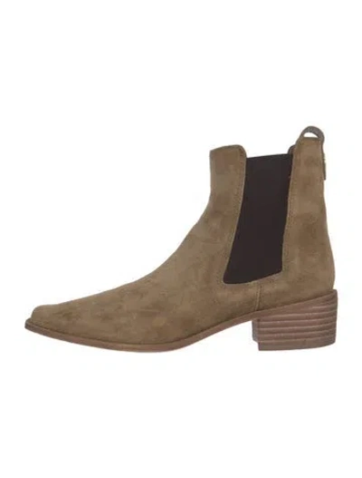 Pre-owned Tory Burch Suede Chelsea Boots In Neutral
