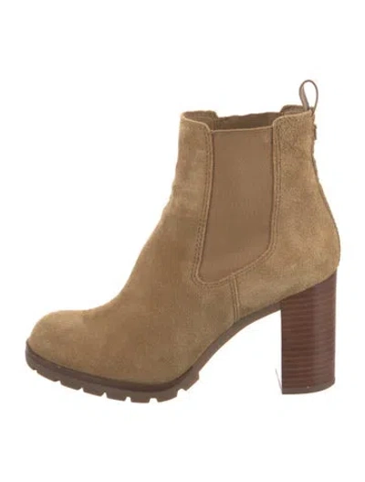 Pre-owned Tory Burch Suede Chelsea Boots In Neutral
