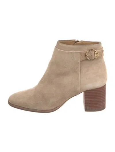 Pre-owned Tory Burch Suede Chelsea Boots In Neutrals