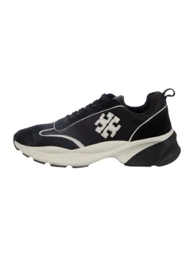 Pre-owned Tory Burch Suede Chunky Sneakers In Black