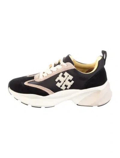 Pre-owned Tory Burch Suede Chunky Sneakers In Black