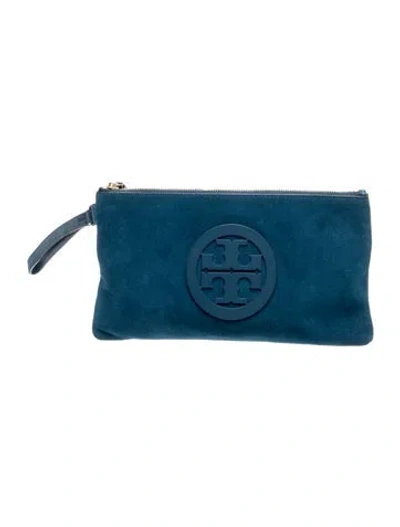 Pre-owned Tory Burch Suede Clutch In Blue