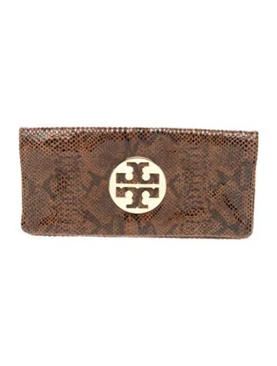 Pre-owned Tory Burch Suede Clutch In Brown