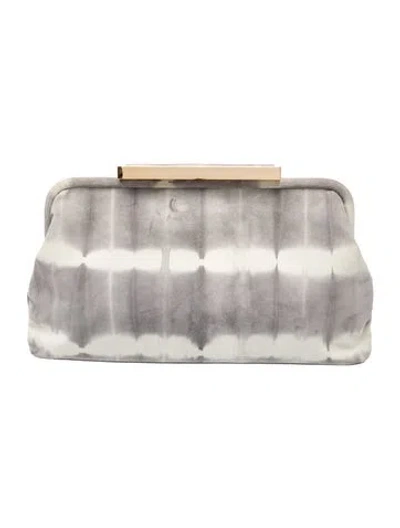 Pre-owned Tory Burch Suede Clutch In Grey
