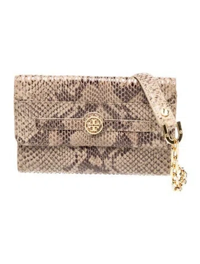 Pre-owned Tory Burch Suede Clutch In Neutral