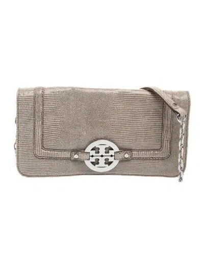 Pre-owned Tory Burch Suede Clutch In Neutral
