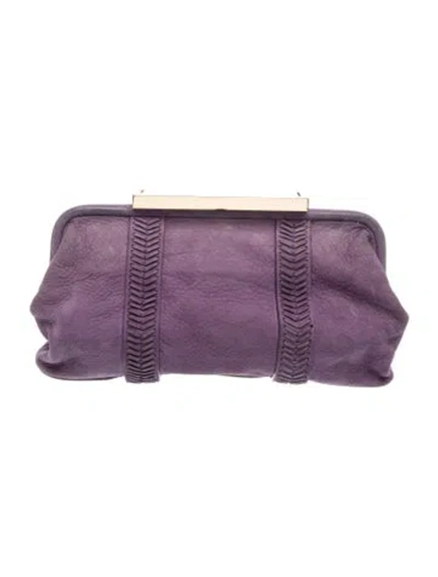 Pre-owned Tory Burch Suede Clutch In Purple