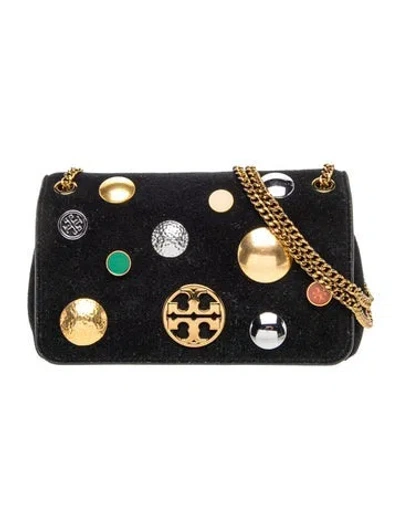 Pre-owned Tory Burch Suede Clutch Small In Black