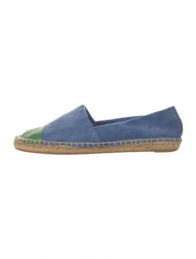 Pre-owned Tory Burch Suede Colorblock Pattern Espadrilles In Multi