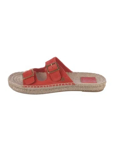 Pre-owned Tory Burch Suede Colorblock Pattern Espadrilles In Orange