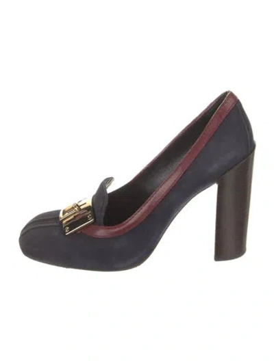 Pre-owned Tory Burch Suede Colorblock Pattern Pumps