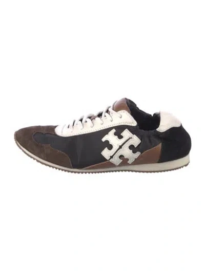 Pre-owned Tory Burch Suede Colorblock Pattern Sneakers
