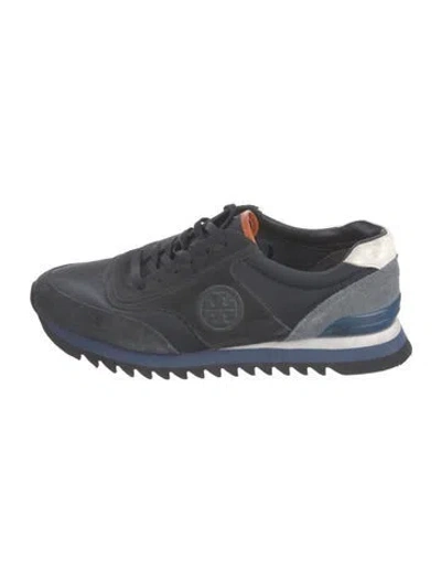 Pre-owned Tory Burch Suede Colorblock Pattern Sneakers In Blue