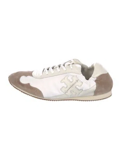 Pre-owned Tory Burch Suede Colorblock Pattern Sneakers In Multi