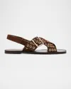 Tory Burch Suede Crisscross Slingback Sandals In Brown