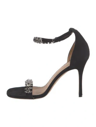 Pre-owned Tory Burch Suede Crystal Embellishments Sandals In Multi