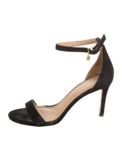 Pre-owned Tory Burch Suede D'orsay Pumps In Black