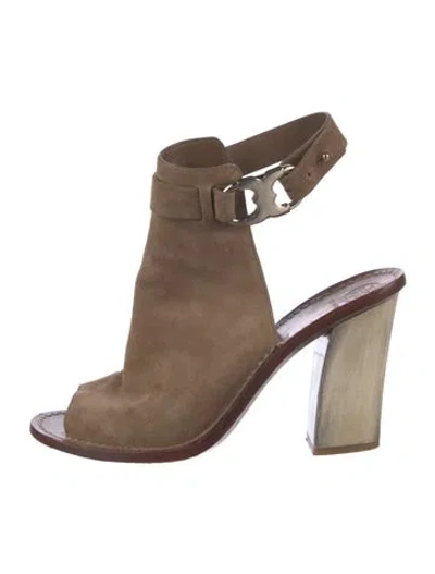 Pre-owned Tory Burch Suede D'orsay Pumps In Neutral